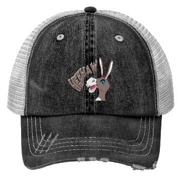 Discover Donkey Laughs Farm Animal laughting Trucker Hats