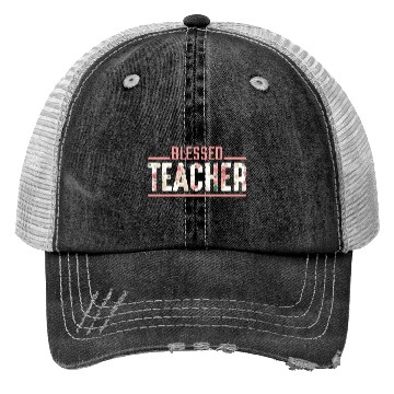 Discover Blessed Teacher Flower Religious Teaching Educator Trucker Hats