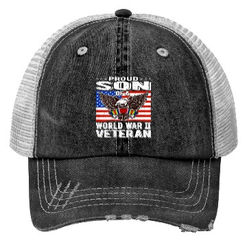 Discover Proud Son of World War 2 Veteran Military Trucker Hats