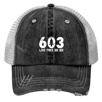 Discover Live Free or Die 603 tree New Hampshire Trucker Hats