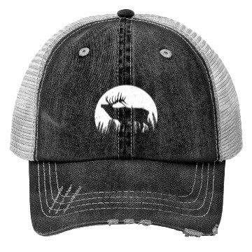 Discover Elk Antlers Forest Moon Trucker Hats
