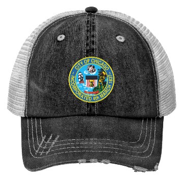 Discover Seal of Chicago, Illinois Trucker Hats