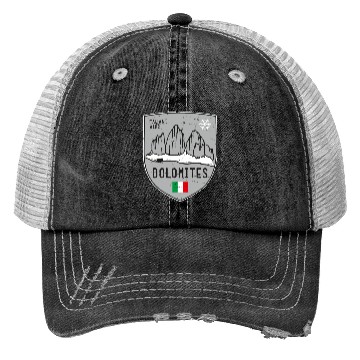 Discover Dolomites Italy Emblem Trucker Hats