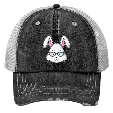 Discover Cool Rabbit as Nerd with Nerd Glasses Trucker Hats