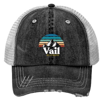 Discover Vail Colorado Usa Ski Resort 1980S Retro Gift Trucker Hats