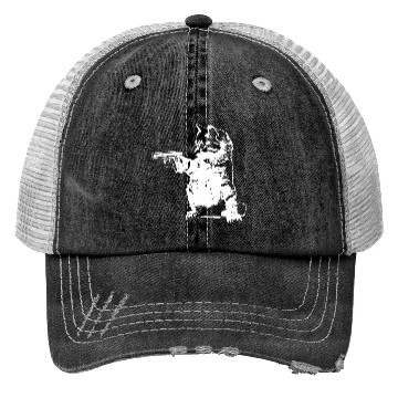 Discover Gun Kitty Funny Cat Trucker Hats