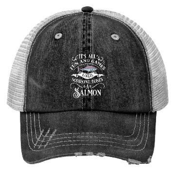 Discover Salmon Fishing Gift Coho Salmon Fish Trucker Hats