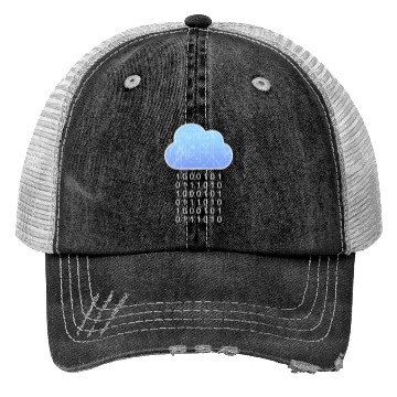 Discover Data Analytics Cloud Data Rain Binary Geek Gift Trucker Hats