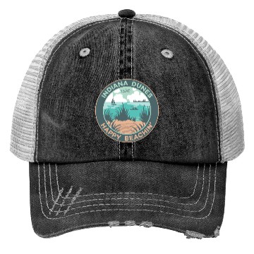 Discover Happy Beaching Indiana Dunes Trucker Hats