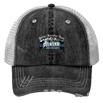 Discover Denali National Park Alaska Ak Usa Moose Souvenir Trucker Hats