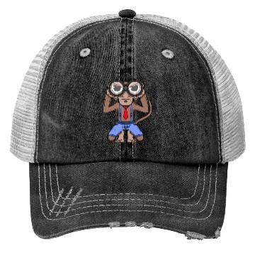 Discover Funny Monkey with Binoculars Design Trucker Hats