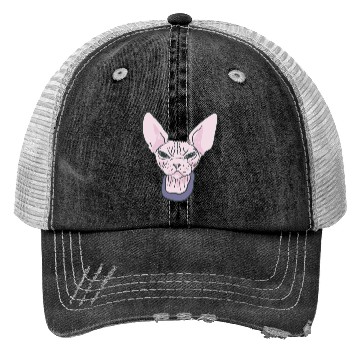Discover grumpy catpinkGrumpy Sphinx Cat - Purple Trucker Hats