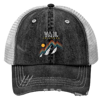 Discover Vail Colorado Usa Ski Resort 1980S Retro Trucker Hats