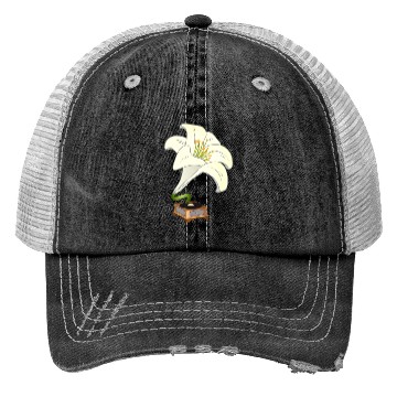 Discover nostalgic lilies flowers blossoms gramophone Trucker Hats