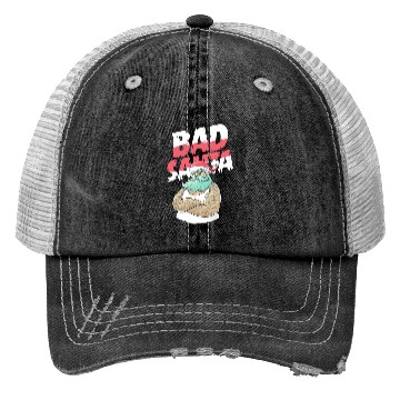 Discover Bad Santa Claus Christmas Tattoo Trucker Hats