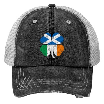 Discover Irish Scottish Flag Ireland Scotland Shamrock St P Trucker Hats