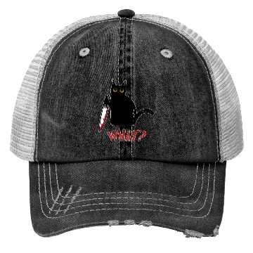 Discover Cat What - Murderous Cat With Knife Trucker Hats
