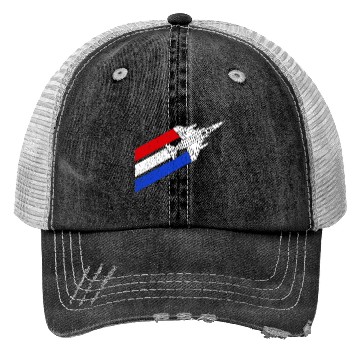 Discover F-4 Phantom Vintage USA Contrails Red White Blue Trucker Hats