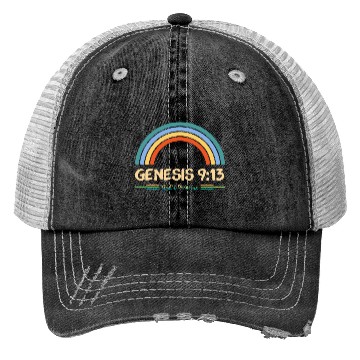 Discover Genesis 9:13 God's Promise Faithfully Rainbow Trucker Hats
