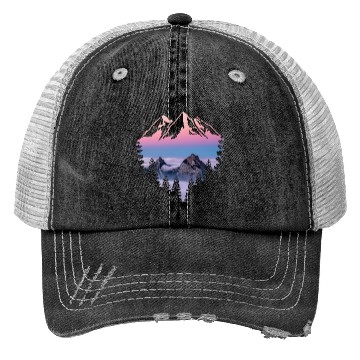 Discover Mountain Sunset Trucker Hats