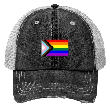 Discover Progress LGBTQ Gay Pride Flag Trucker Hats