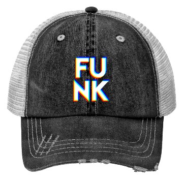 Discover Funk in Big Bold CMYK Letters Be The Meme Trucker Hats