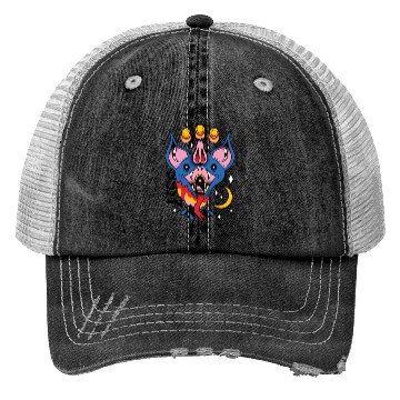 Discover TRIPPY BAT TATTOO SURREAL Trucker Hats