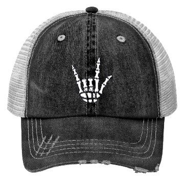 Discover I Love You Sign Language Gift Skeleton Hand Hallow Trucker Hats