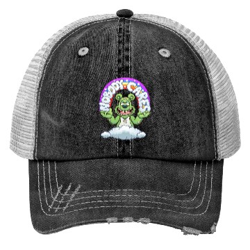 Discover Nobody cares bear Trucker Hats