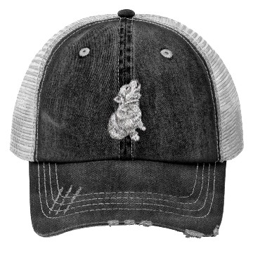 Discover Cute Baby Howling Wolf Cub Sketch Trucker Hats