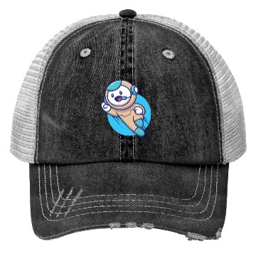 Discover Cute robot flying Trucker Hats