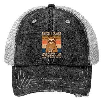 Discover Coffee Spelled Backwards Is Eeffoc Sloth Trucker Hats