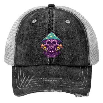Discover Skull Mushroom Garden Trucker Hats