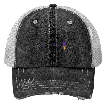 Discover Heart Beats Purple Heart US Military Purple Heart Trucker Hats
