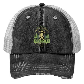 Discover Yosemite National Park California Bigfoot Vintage Trucker Hats