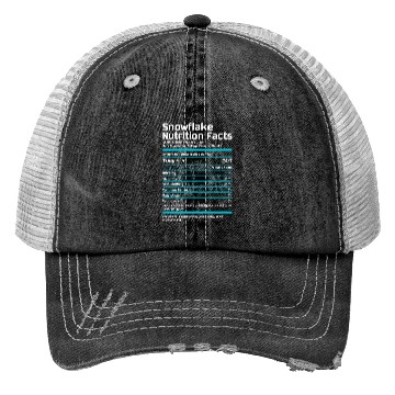 Discover Snowflake Nutrition Facts Trucker Hats