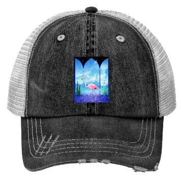 Discover Cosmic Flamingo Trucker Hats