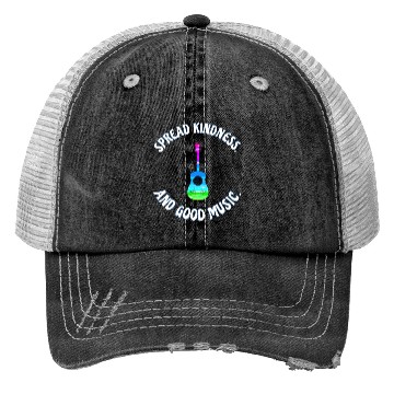 Discover SPREAD KINDNESS AND GOOD MUSIC GUITAR LOVE Trucker Hats
