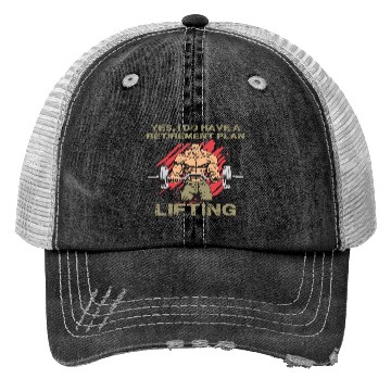 Discover Retirement Plan Lifting Trucker Hats Old man Gym