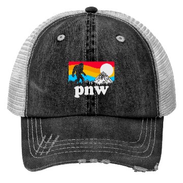Discover PNW Pacific Northwest Bigfoot Trucker Hats