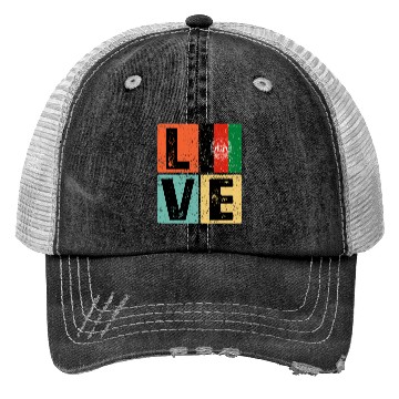 Discover I Love Afghanistan Flag for Afghan Pride Trucker Hats