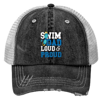 Discover Swimming Swimmer Swim Dad Trucker Hats