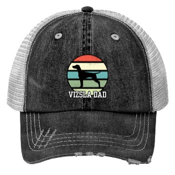 Discover Vizsla Dad I Retro Vizsla Dad Trucker Hats