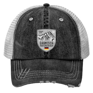 Discover Garmisch Mountain Germany Emblem Trucker Hats
