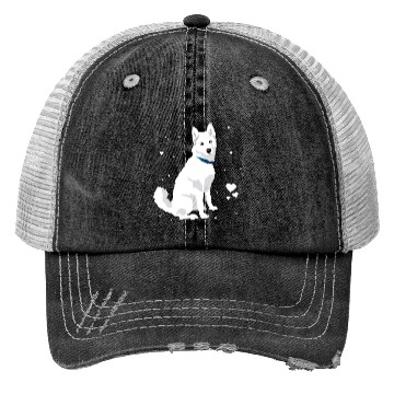 Discover Cute White Siberian Husky Sweet White Snow Dog Trucker Hats