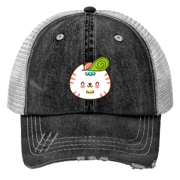 Discover Kawaii Cat Head Smiling Trucker Hats