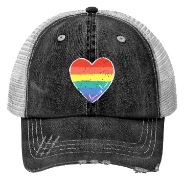 Discover Love Is Love Rainbow Heart Trucker Hats