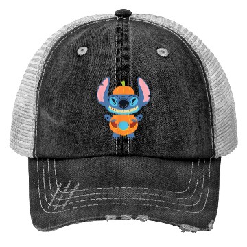 Discover Stitch Pumpkin Halloween Trucker Hats