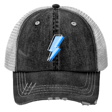 Discover Nerdy blue thunder with white outlines Trucker Hats