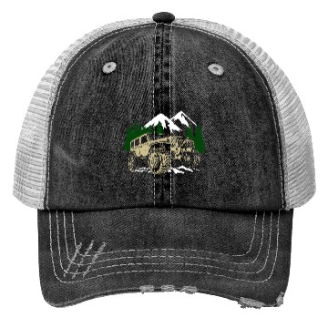 Discover Mountain Jeep 4x4 Offroad Trucker Hats